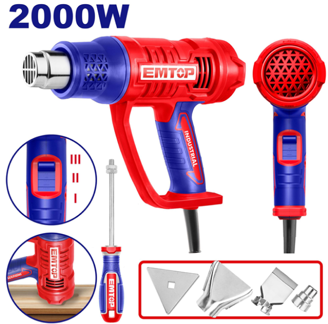 PISTOLA DE CALOR 2000W de Emtop EHGN20078