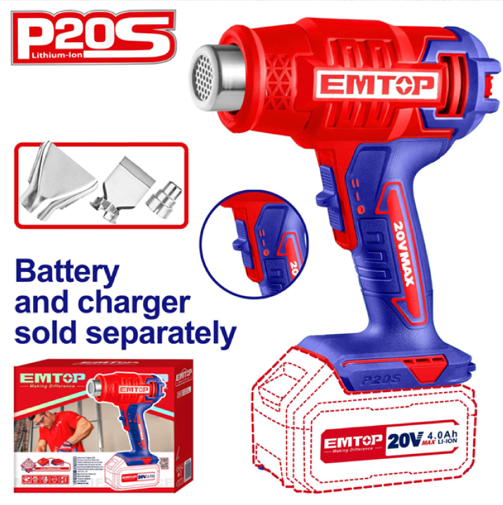 PISTOLA DE CALOR 20V S/B de Emtop EHGN20021