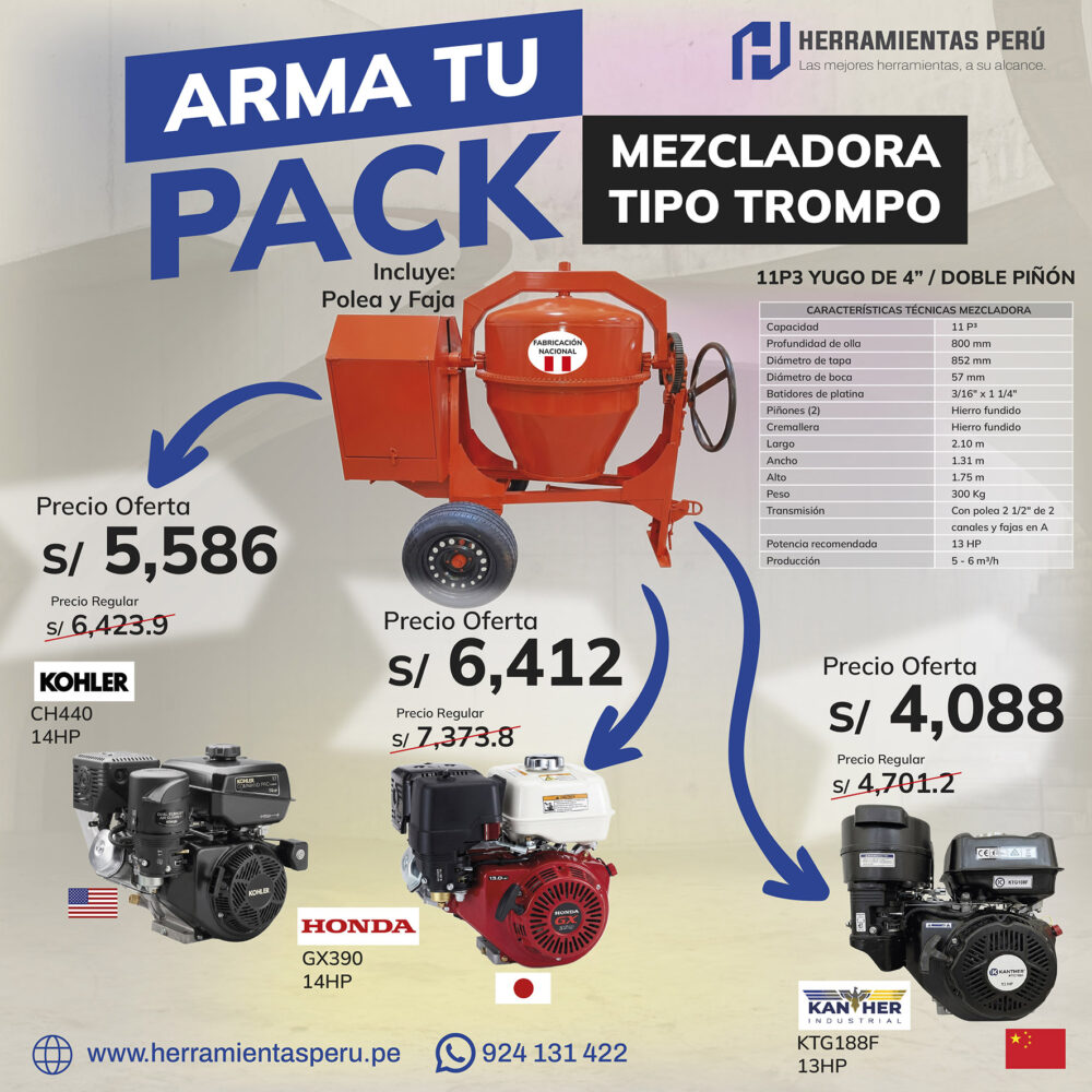 ARMA TU PACK (Mezcladora de concreto)